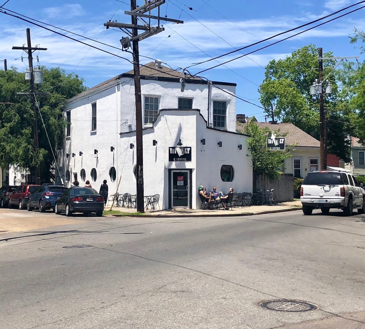 Storefront of Hivolt, specialty coffee shop in New Orleans