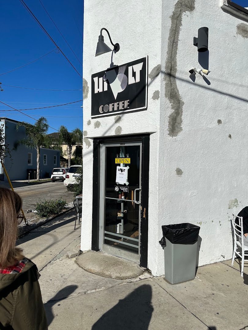 Storefront of Hivolt, specialty coffee shop in New Orleans