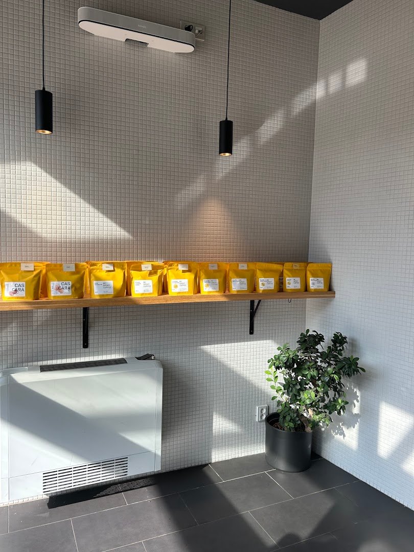 Interior of Respekt Coffee Radlická, specialty coffee shop in Prague