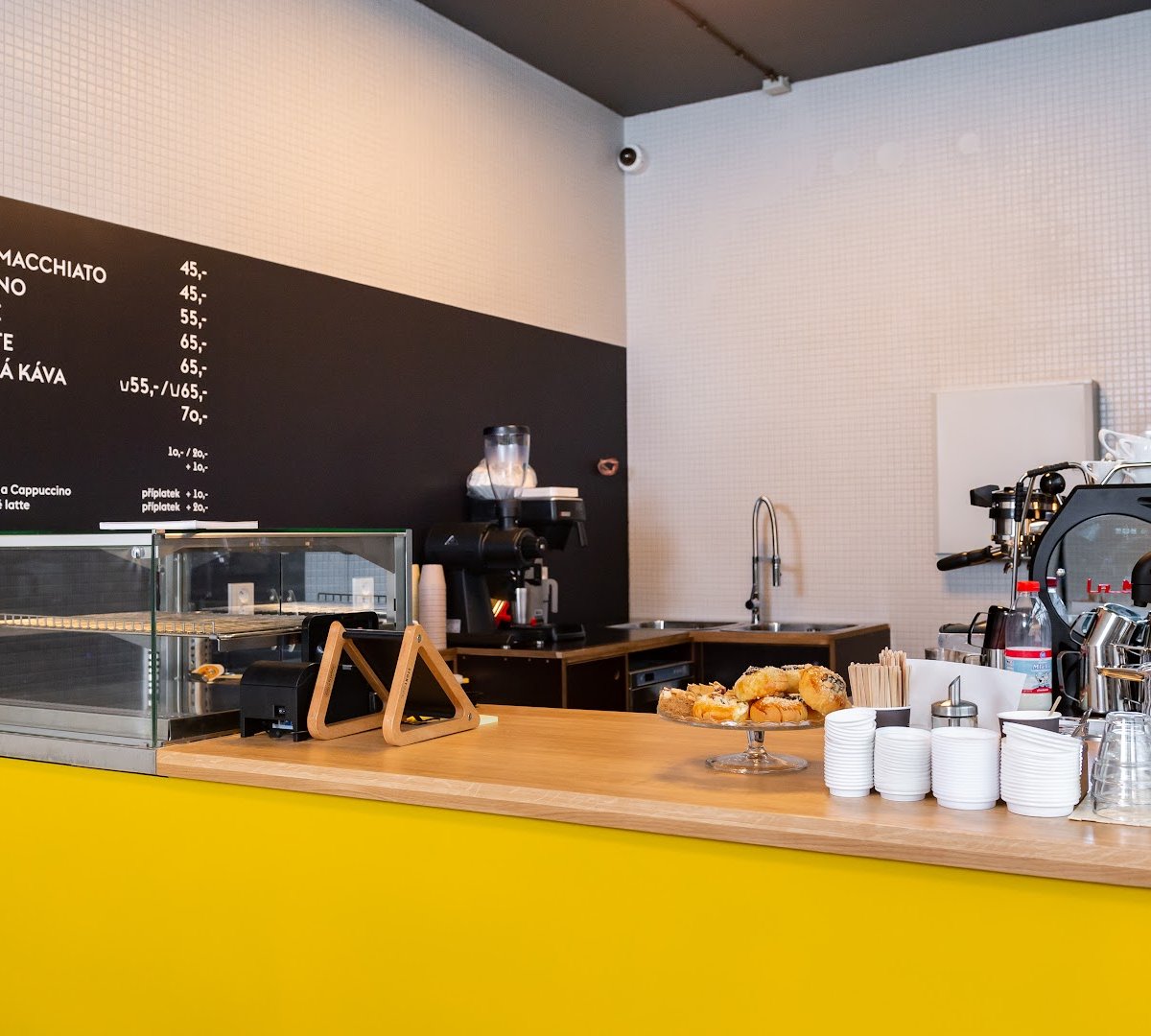 Interior of Respekt Coffee Radlická, specialty coffee shop in Prague
