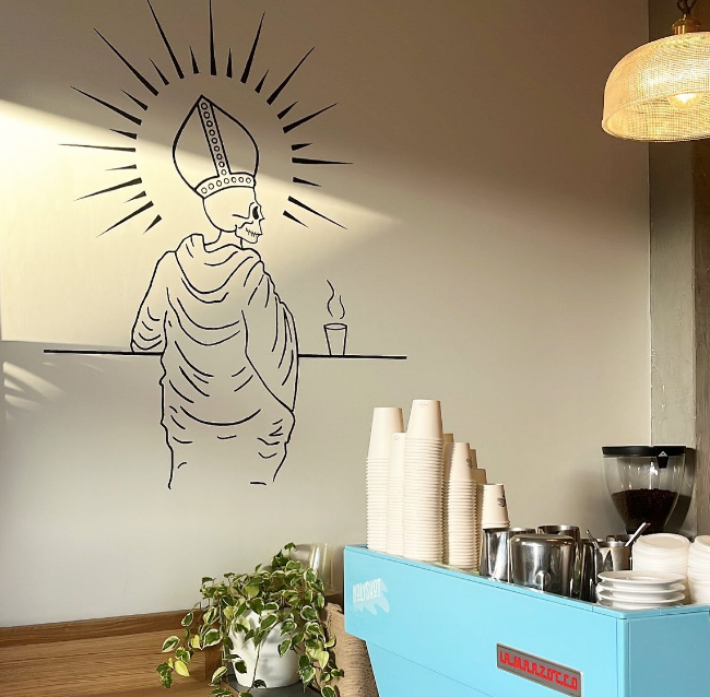 Interior of Holy Shot Espresso, specialty coffee shop in Auckland