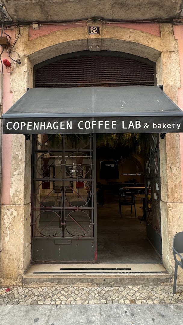 Storefront of Copenhagen Coffee Lab, specialty coffee shop in Lisbon