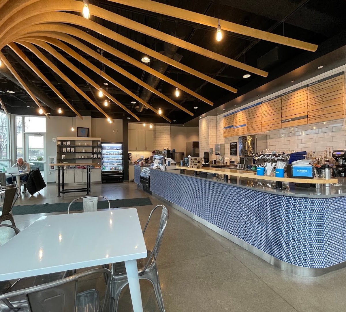 Interior of La Prima Espresso Company - Downtown, specialty coffee shop in Pittsburgh