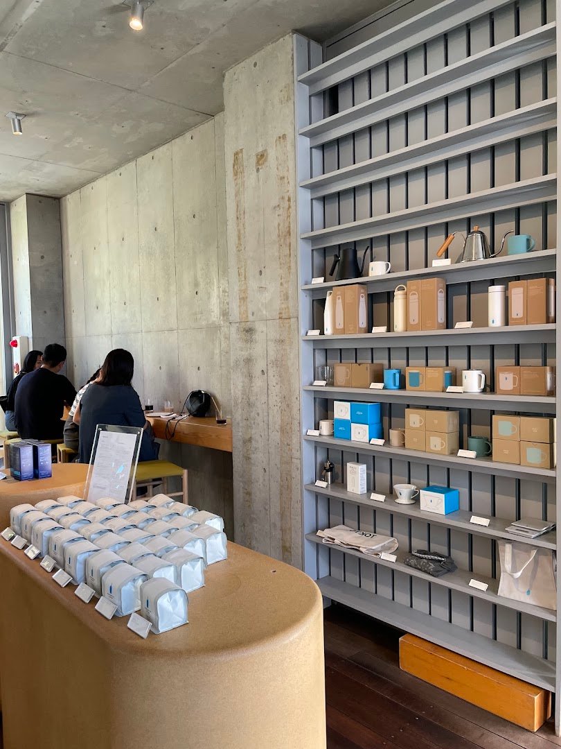 Interior of Blue Bottle Coffee Aoyama, specialty coffee shop in Tokyo
