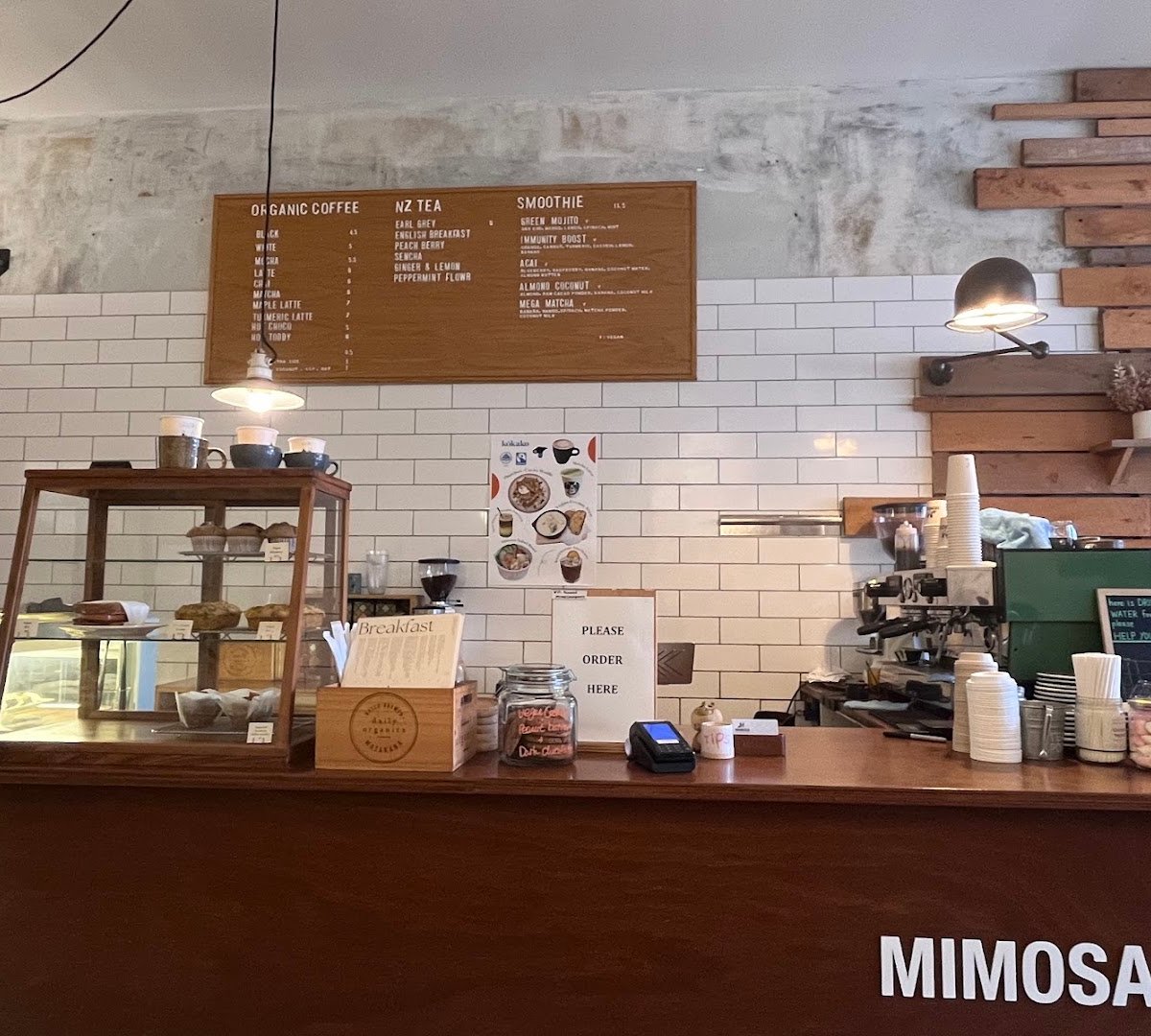 Interior of Mimosa, specialty coffee shop in Auckland