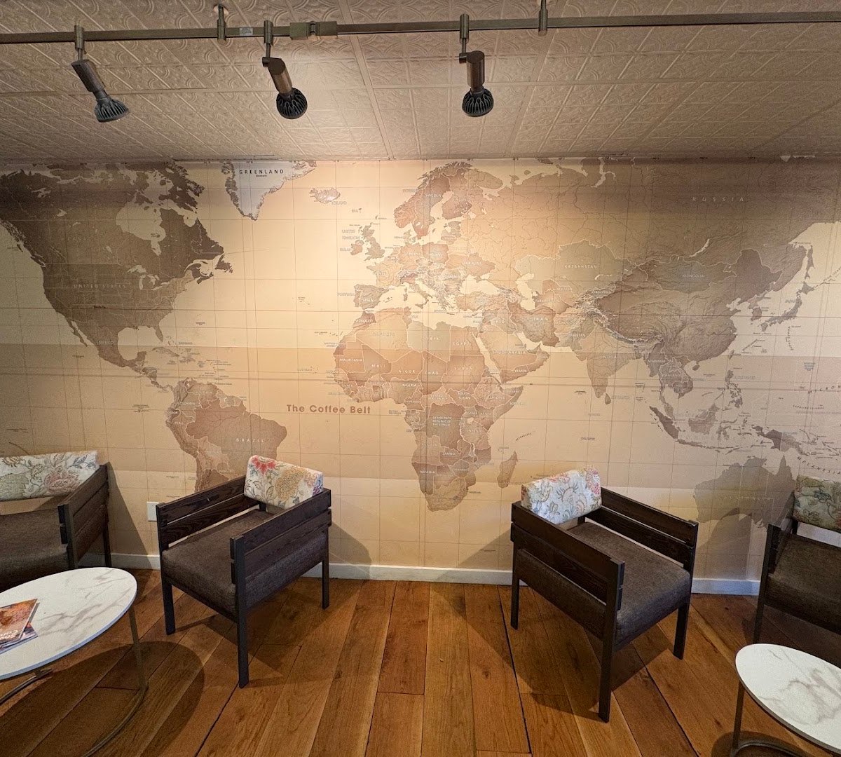 Interior of 35° North Coffee, specialty coffee shop in Santa Fe