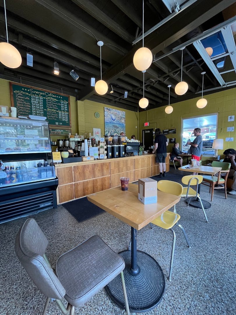 Interior of Sunergos Coffee, specialty coffee shop in Louisville