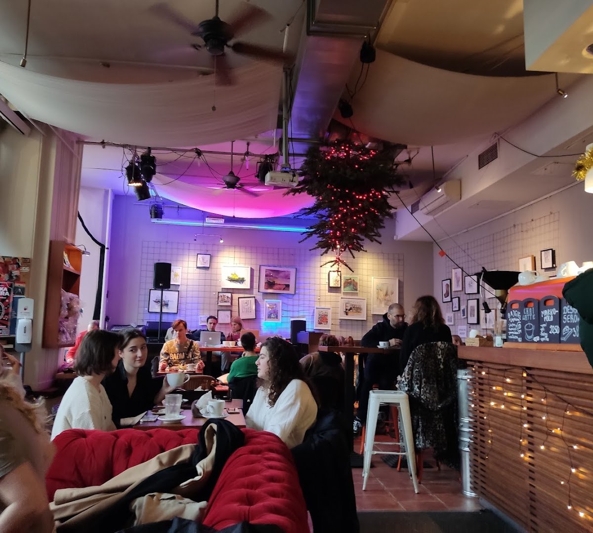 Interior of Coffee Karma, specialty coffee shop in Warsaw