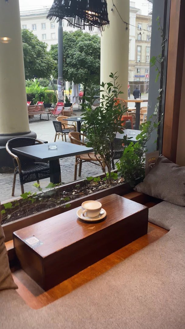 Interior of Coffee Karma, specialty coffee shop in Warsaw