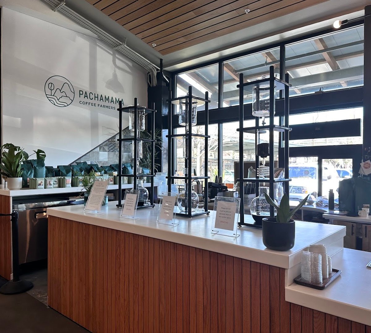 Interior of Pachamama Coffee, specialty coffee shop in Sacramento