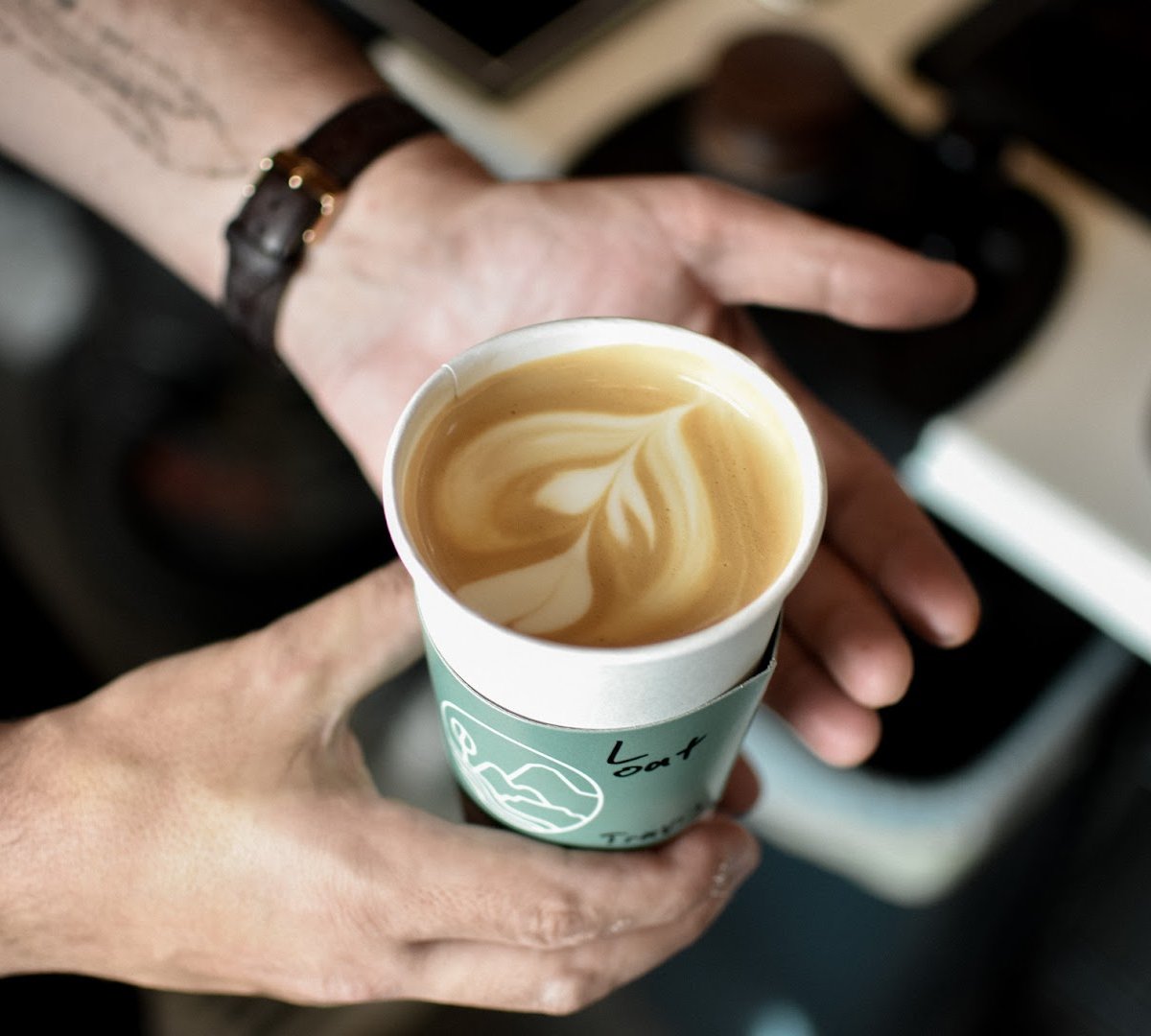 Coffee at Pachamama Coffee, specialty coffee shop in Sacramento