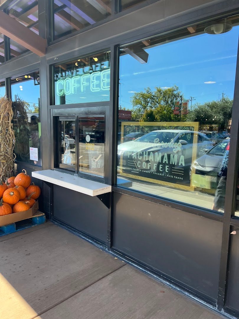 Storefront of Pachamama Coffee, specialty coffee shop in Sacramento