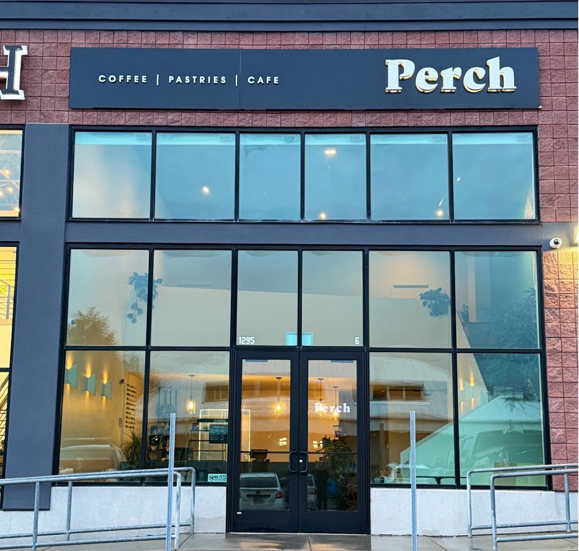 Storefront of Perch Coffee, specialty coffee shop in Salt Lake City
