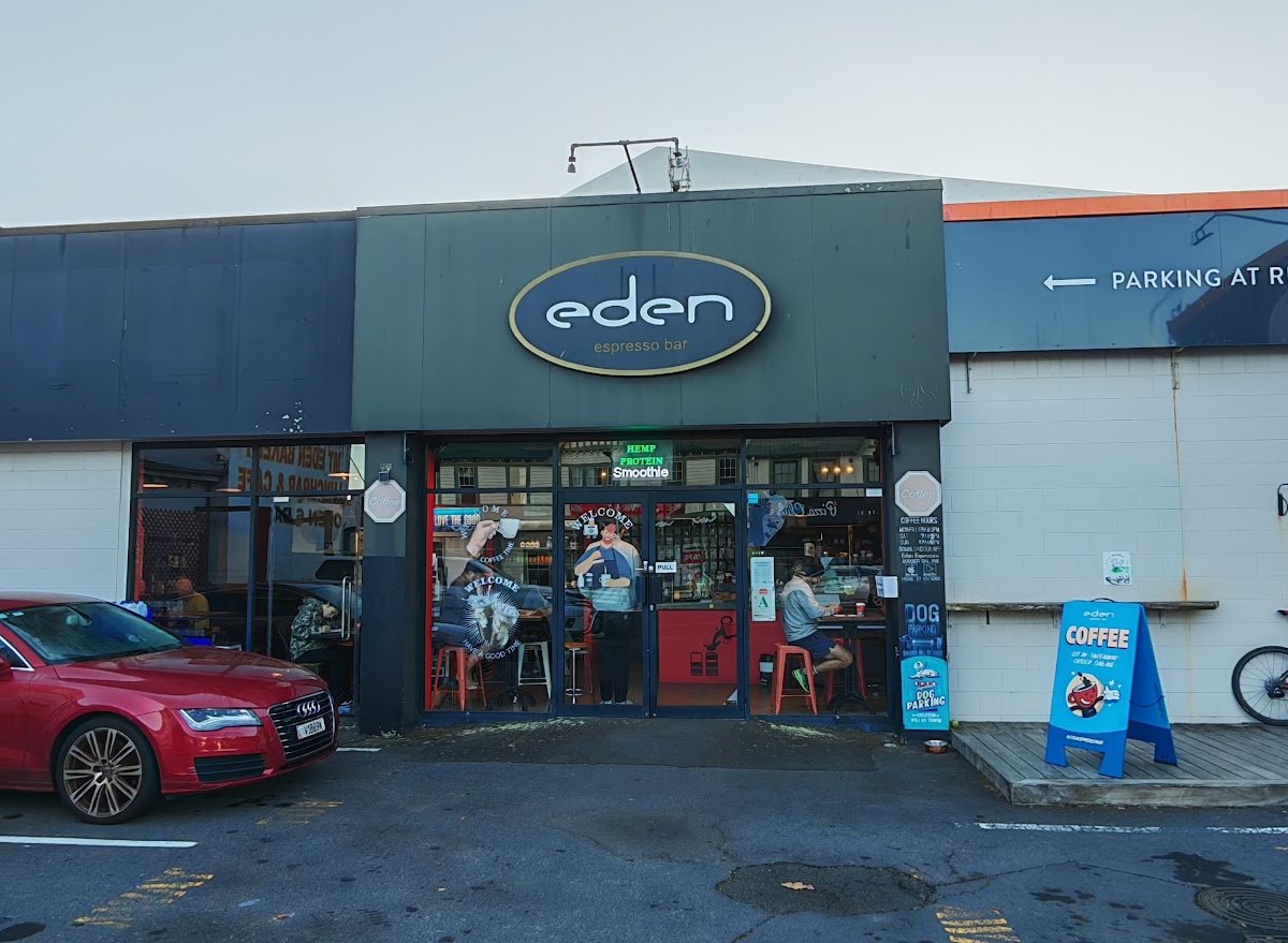 Storefront of Eden Espresso Bar, specialty coffee shop in Auckland