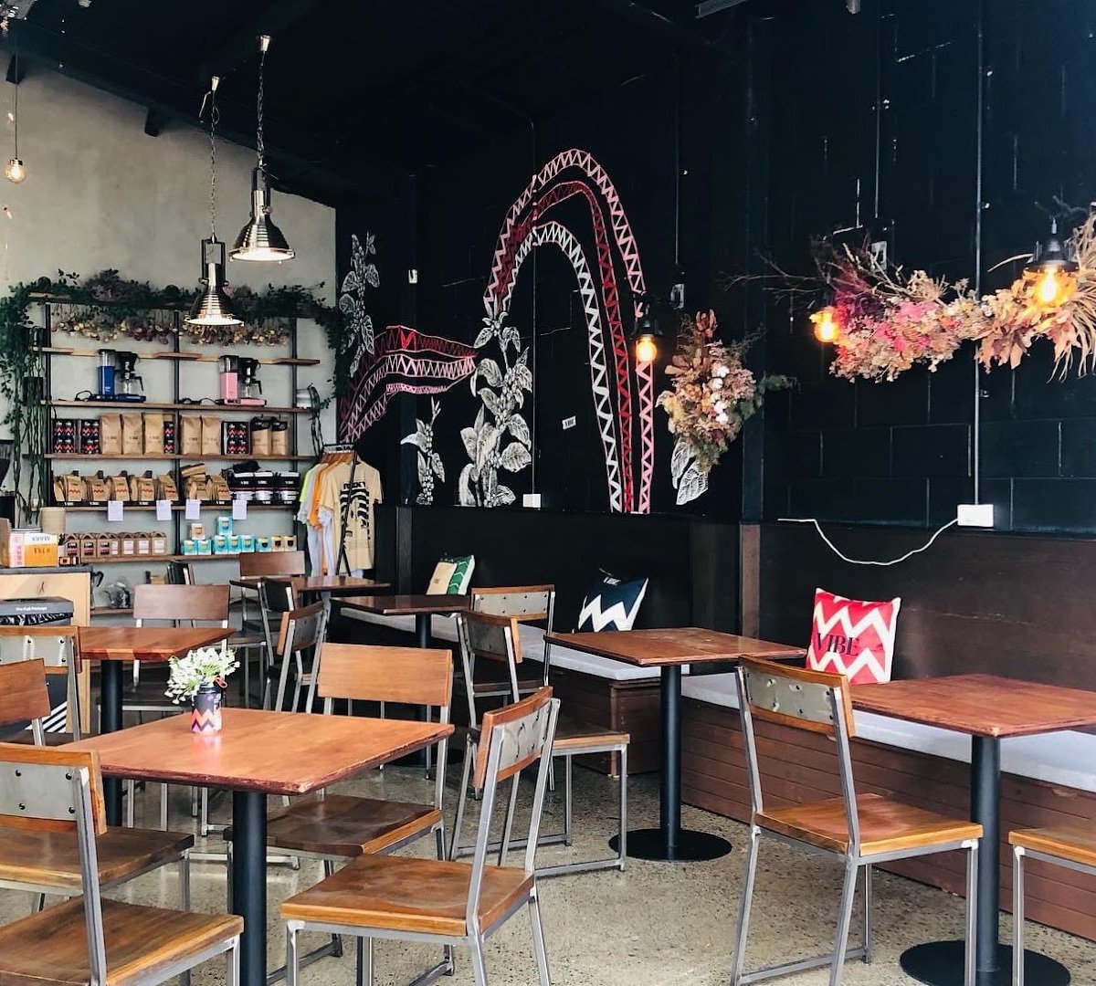 Interior of VIBE Coffee Roasters, specialty coffee shop in Auckland