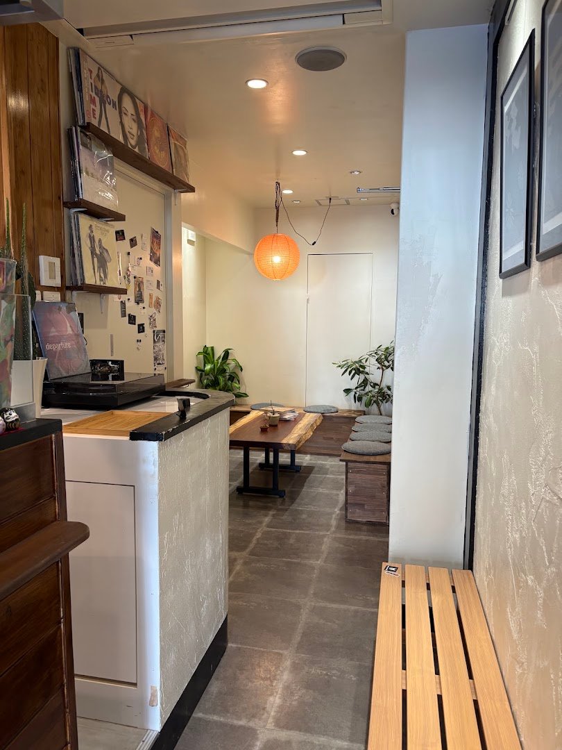 Interior of Oni Coffee, specialty coffee shop in Osaka