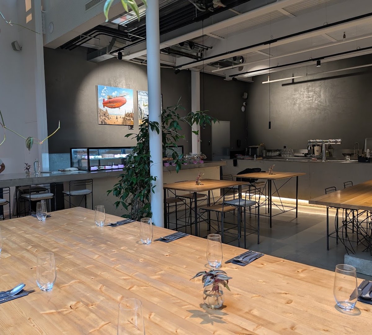 Interior of GRAM Restaurant, specialty coffee shop in Prague