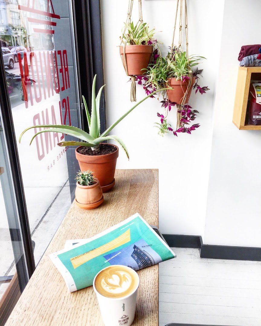 Coffee at Reunion Coffee Roasters, specialty coffee shop in Toronto