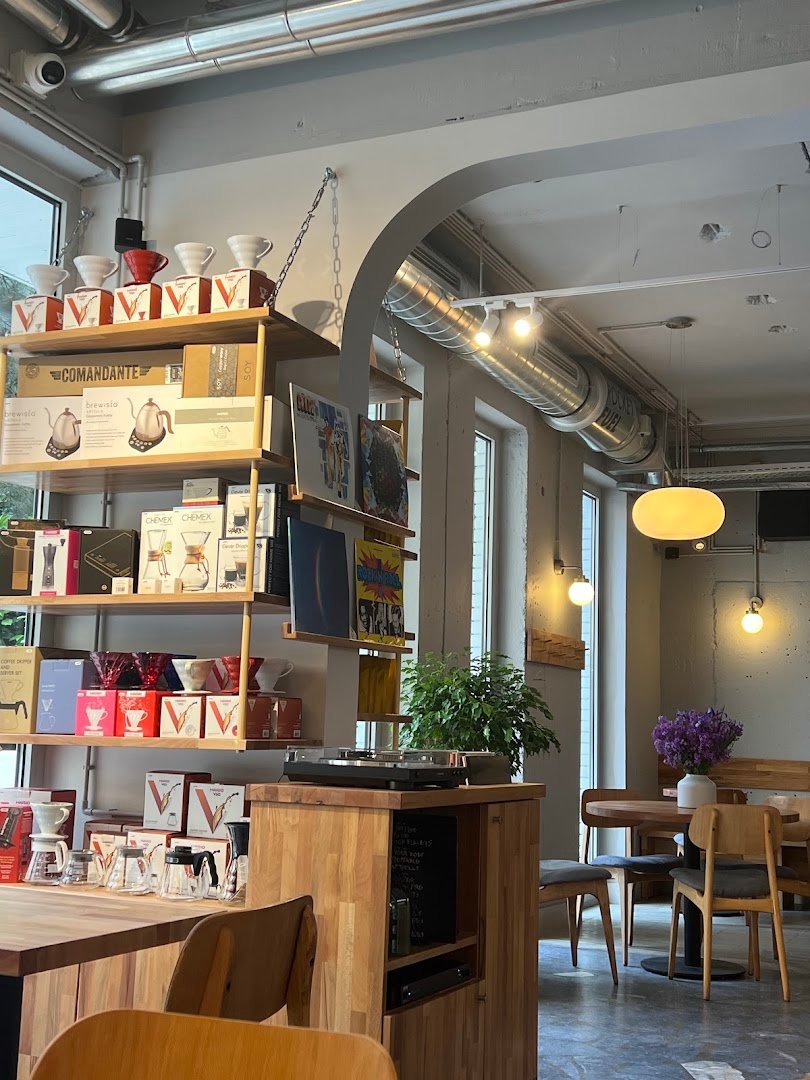 Interior of Rocket Coffee, specialty coffee shop in Belgrade