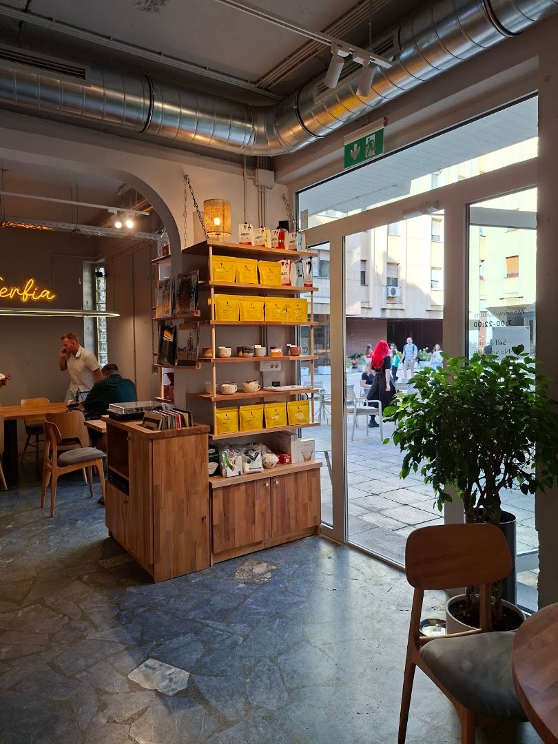 Interior of Rocket Coffee, specialty coffee shop in Belgrade