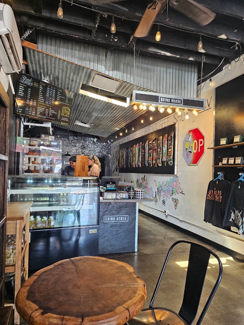 Interior of Grind House, specialty coffee shop in San Diego