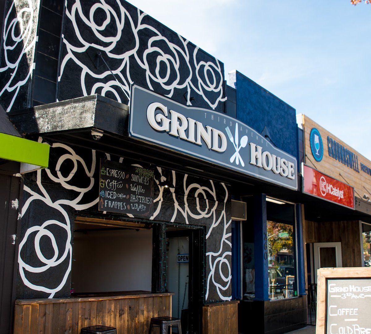 Storefront of Grind House, specialty coffee shop in San Diego
