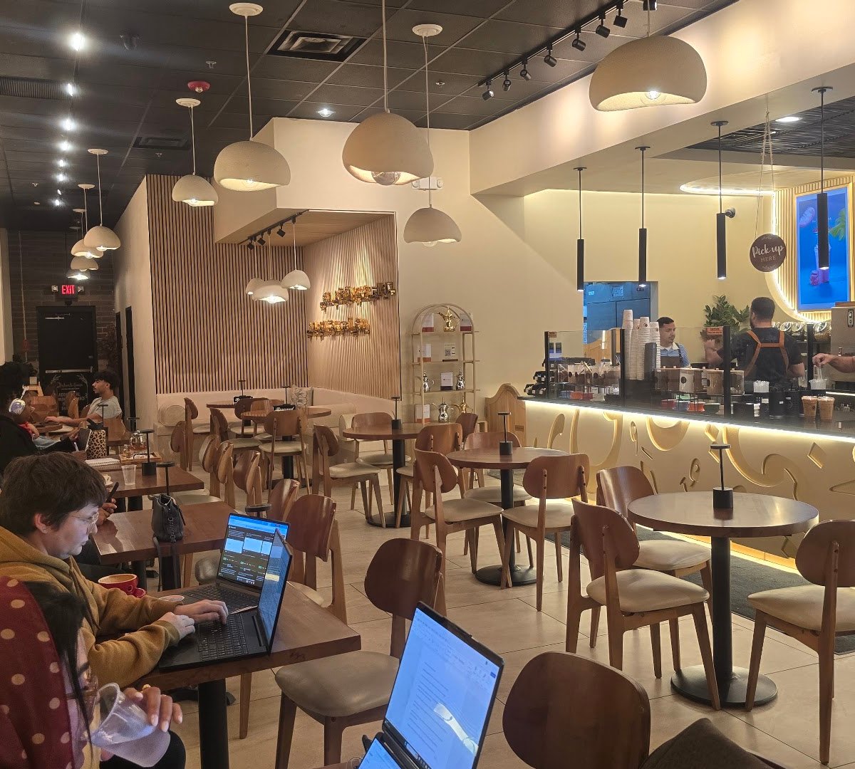 Interior of Qahwah House Coffee, specialty coffee shop in Cleveland
