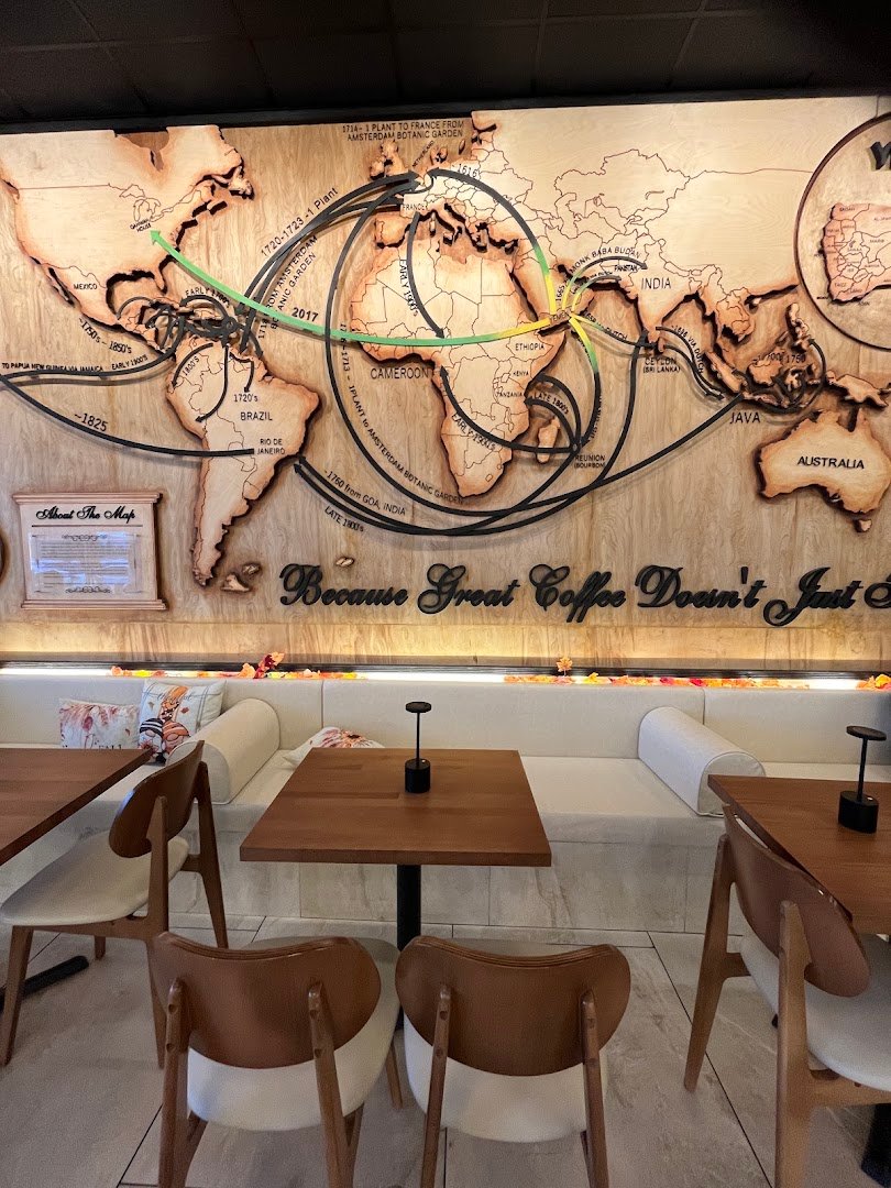 Interior of Qahwah House Coffee, specialty coffee shop in Cleveland