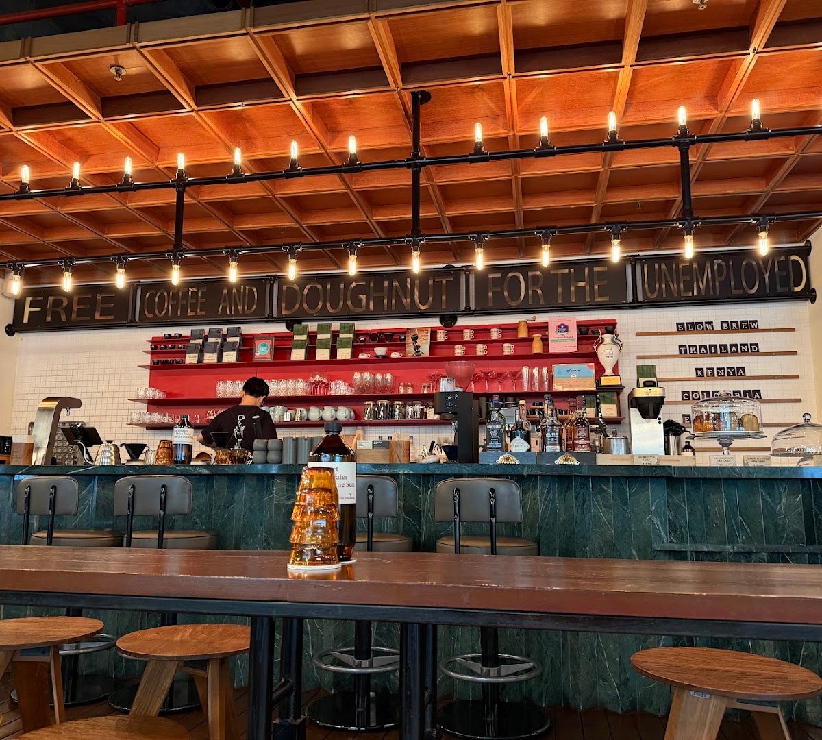 Interior of Common Man Coffee Roasters - Martin Road, specialty coffee shop in Singapore