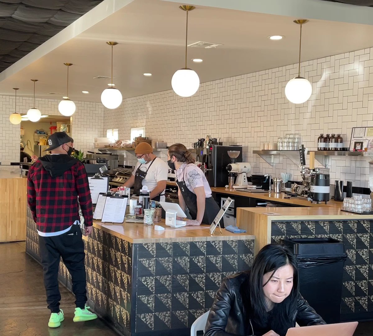 Interior of Vesta Coffee Roasters, specialty coffee shop in Las Vegas