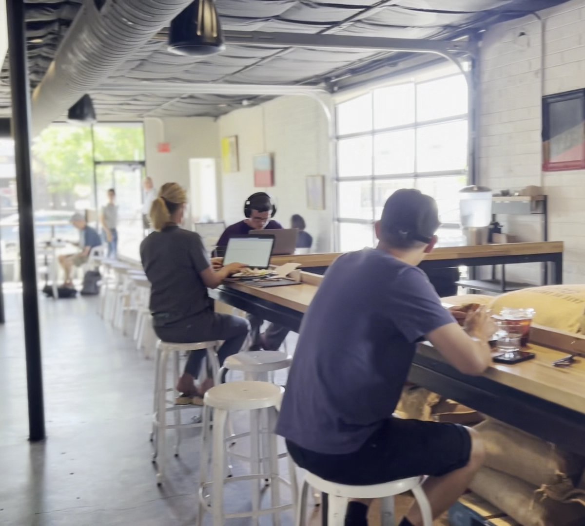 Interior of Vesta Coffee Roasters, specialty coffee shop in Las Vegas