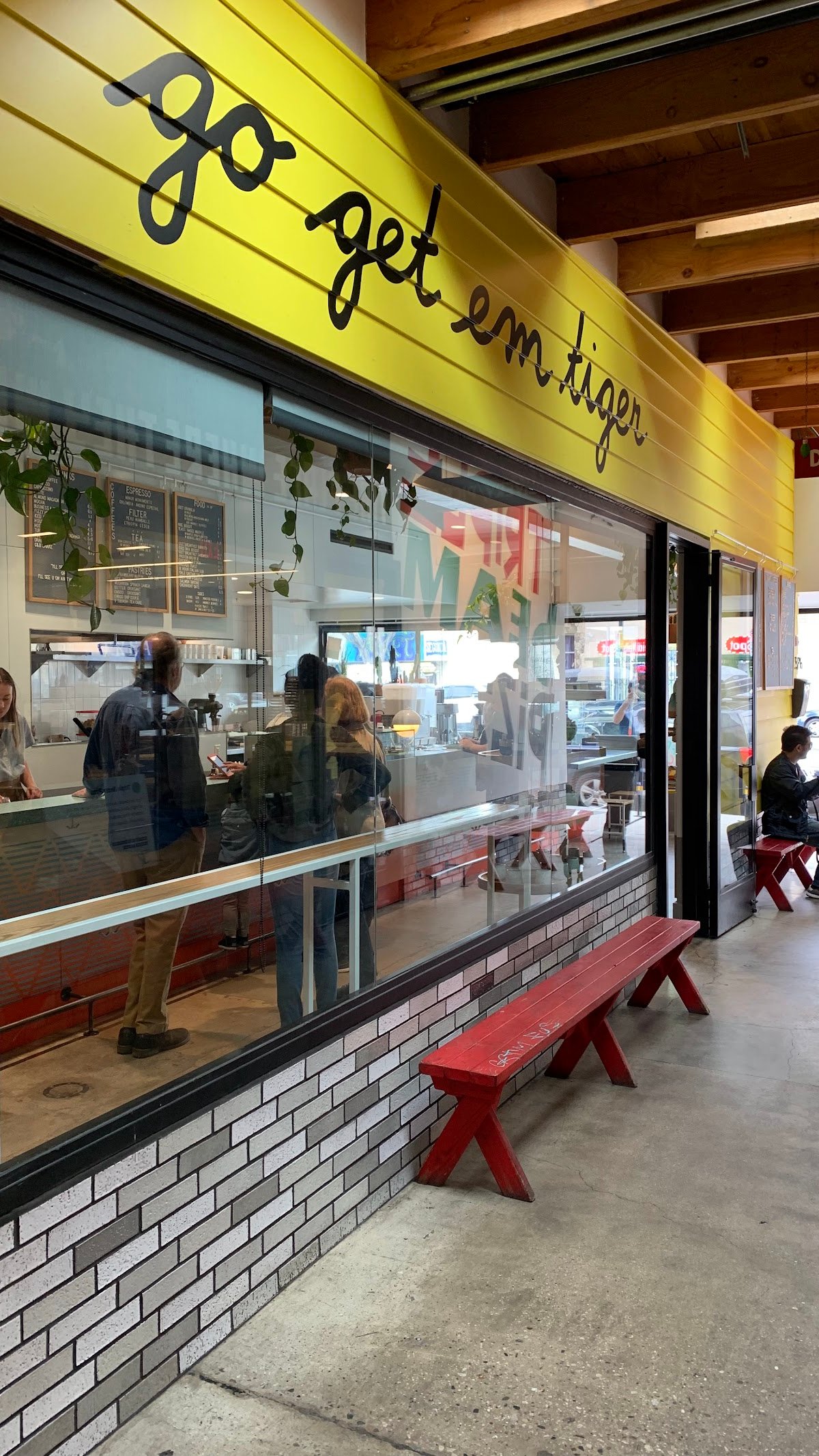 Storefront of Go Get Em Tiger, specialty coffee shop in Los Angeles