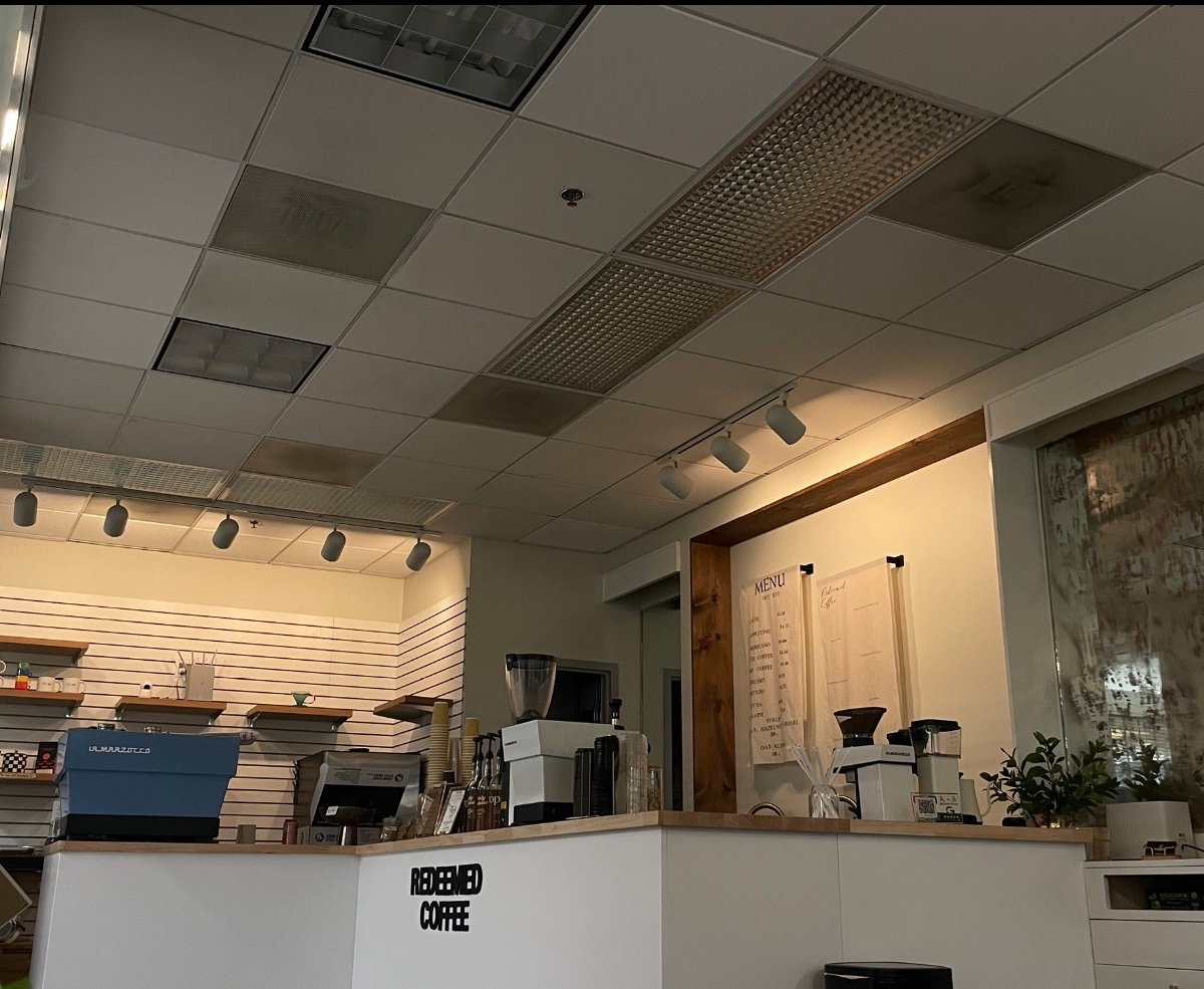 Interior of Redeemed Coffee, specialty coffee shop in Charlotte