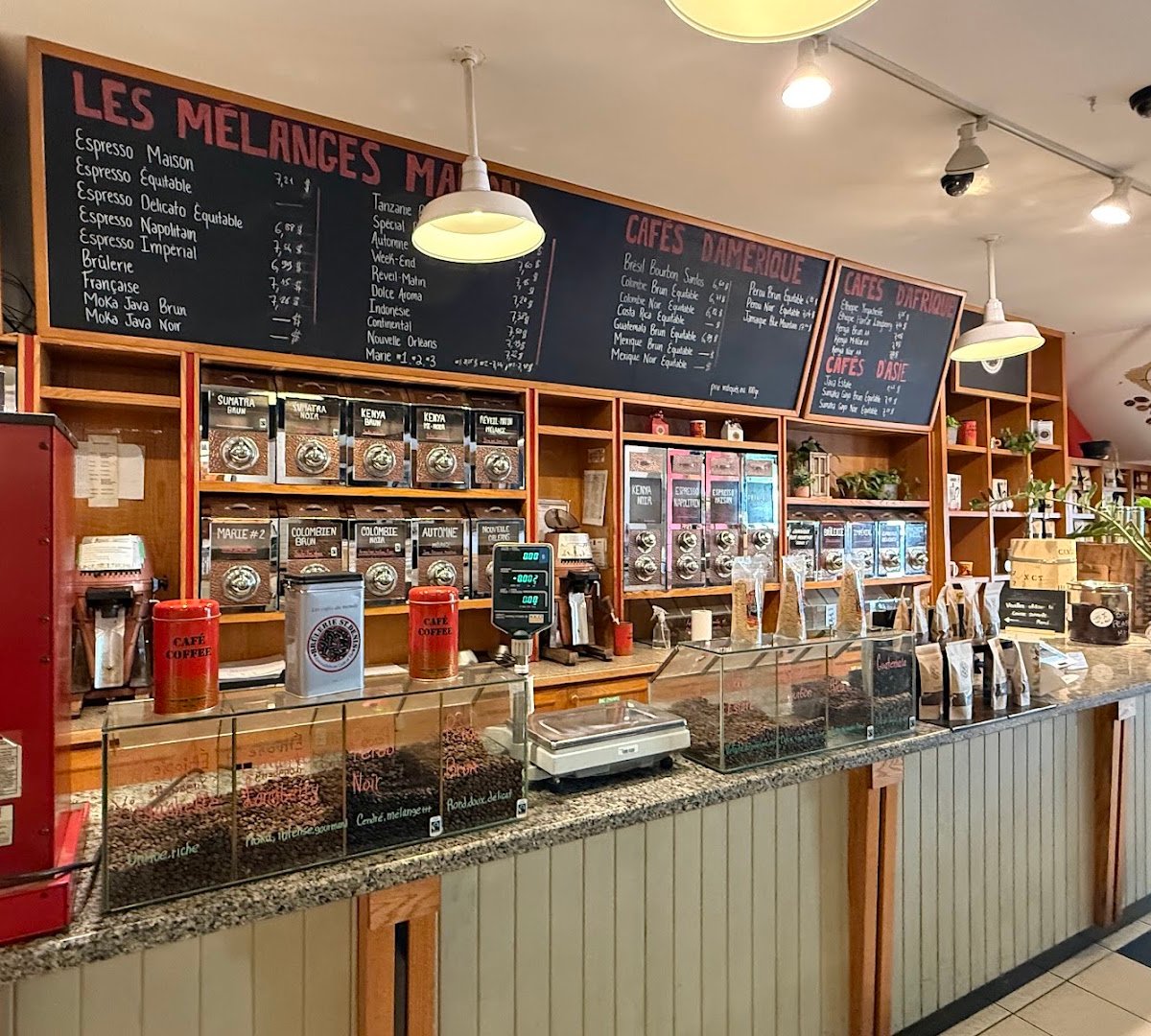 Interior of Brûlerie St-Denis, specialty coffee shop in Montreal