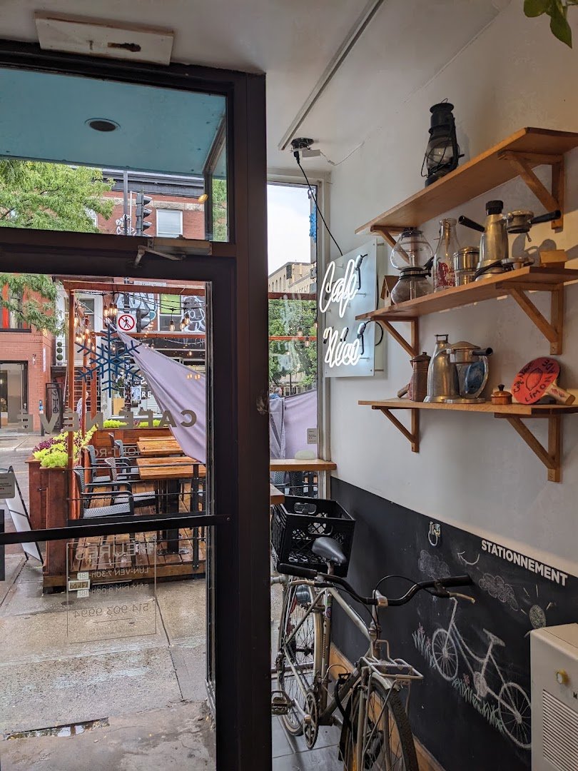 Interior of Café Névé, specialty coffee shop in Montreal