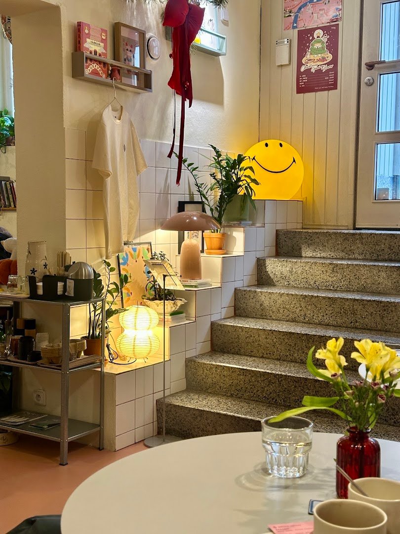 Interior of may cafe, specialty coffee shop in Prague