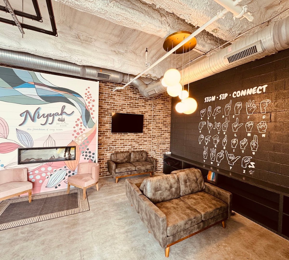 Interior of Niyyah Coffee, specialty coffee shop in Indianapolis