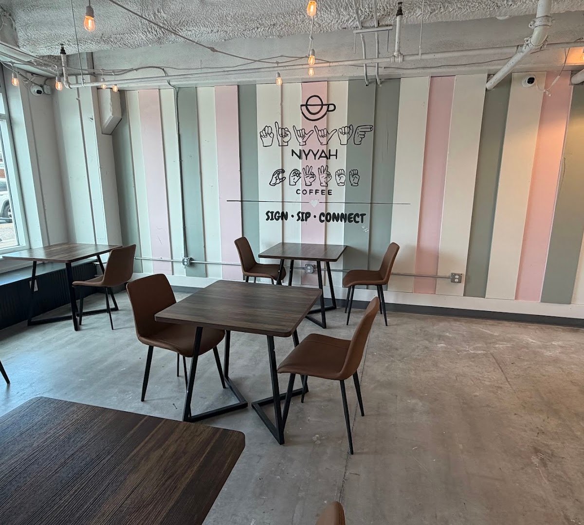 Interior of Niyyah Coffee, specialty coffee shop in Indianapolis
