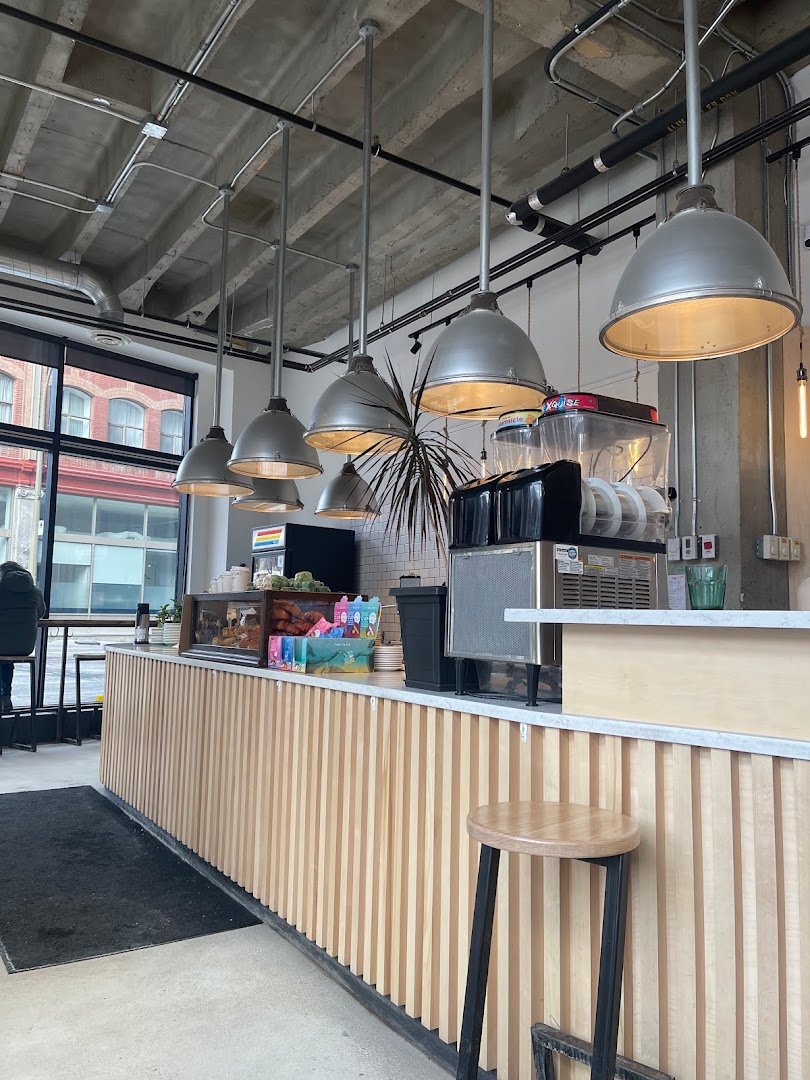 Interior of Pikolo Espresso Bar, specialty coffee shop in Montreal
