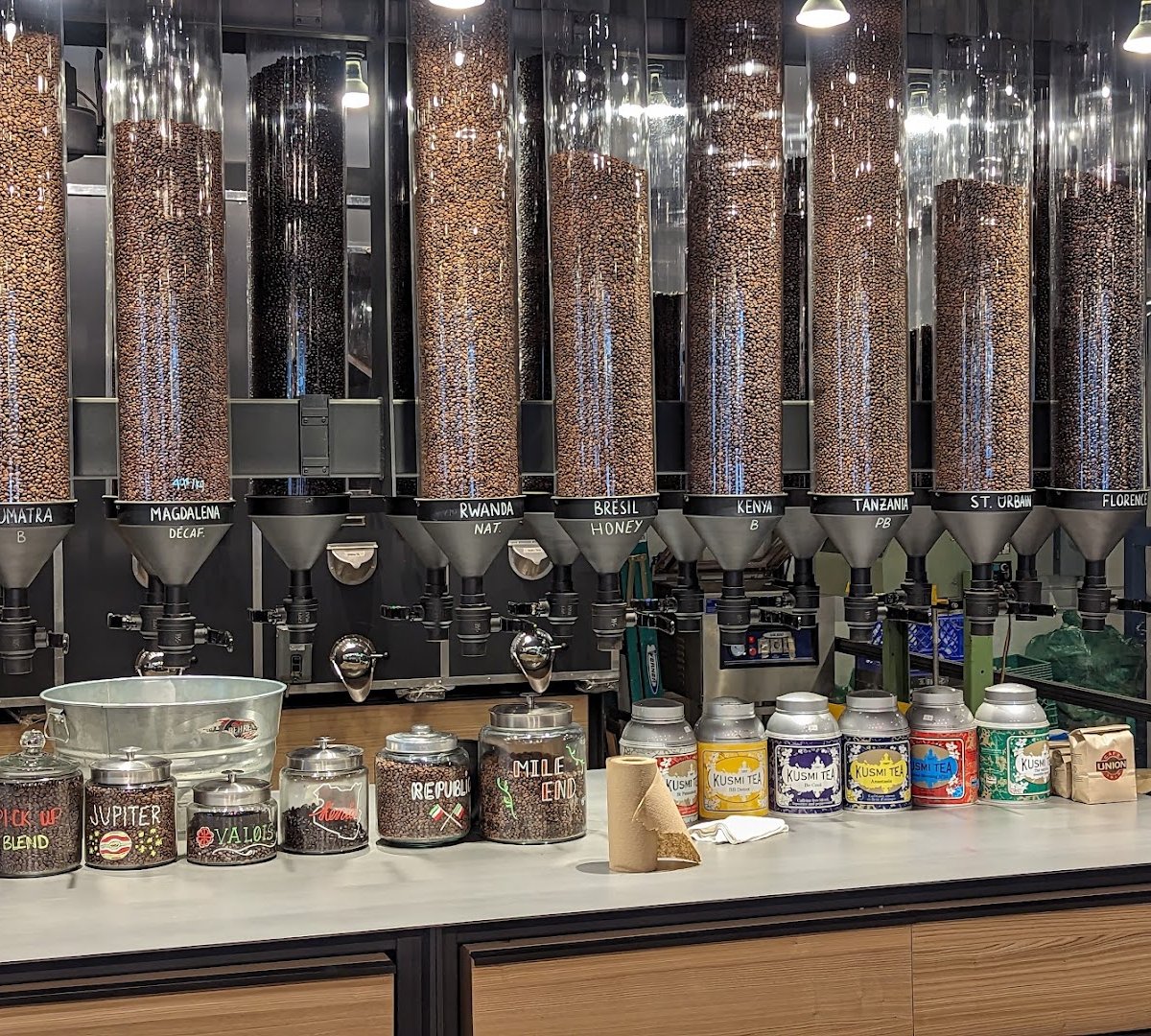 Interior of Café Union, specialty coffee shop in Montreal