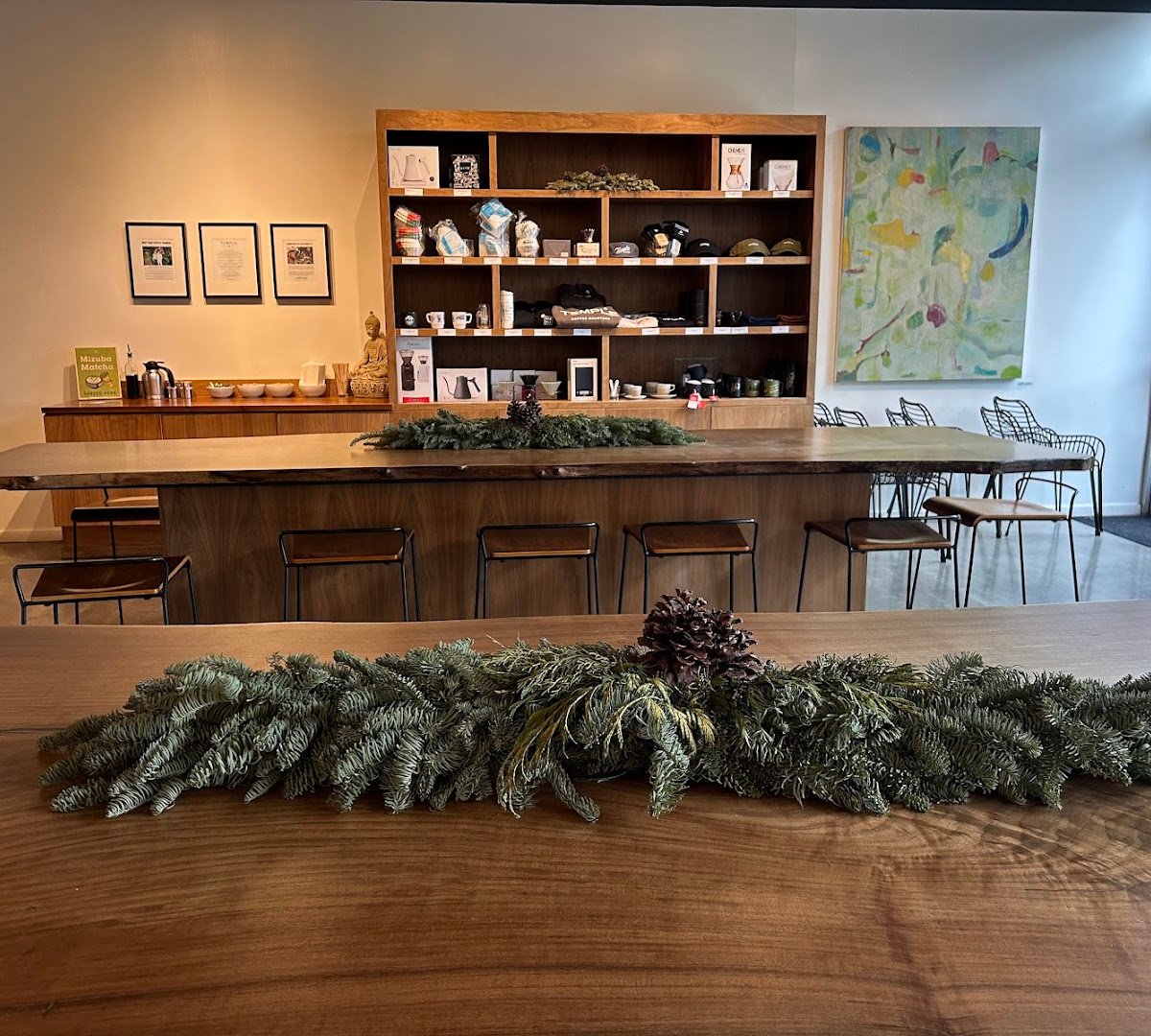 Interior of Temple Coffee Roasters, specialty coffee shop in Sacramento