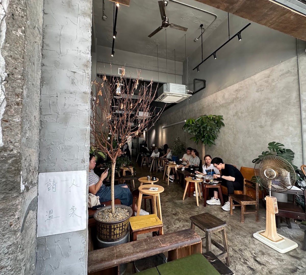 Interior of DOZY, specialty coffee shop in Hong Kong