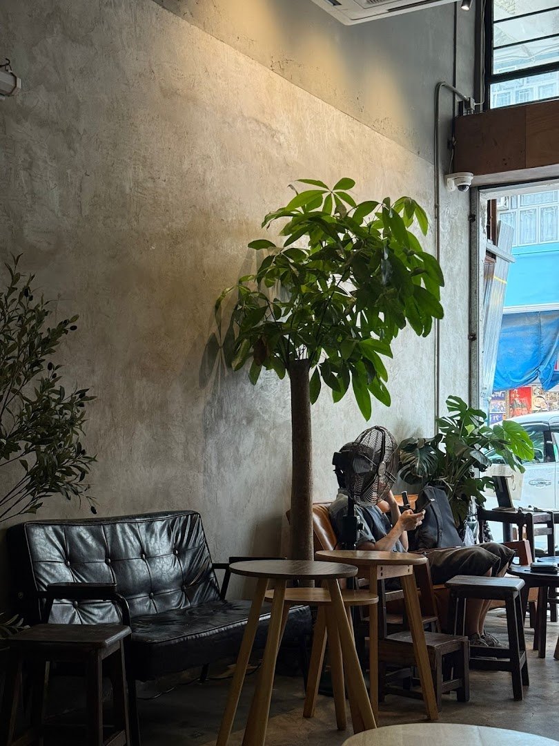 Interior of DOZY, specialty coffee shop in Hong Kong