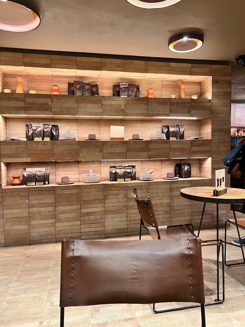 Interior of Tierra Garat, specialty coffee shop in Mexico City