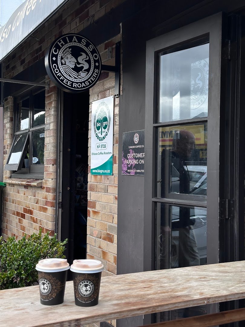Storefront of Chiasso Coffee Roasters, specialty coffee shop in Auckland