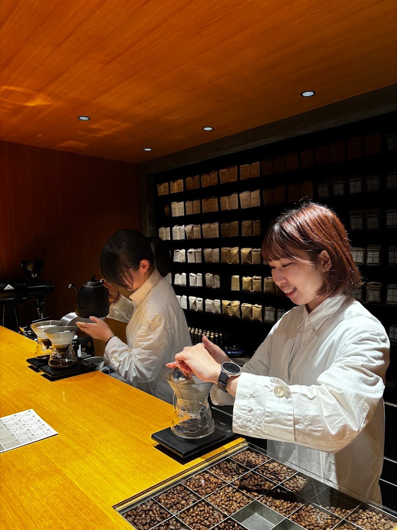 Interior of Koffee Mameya (Omotesando), specialty coffee shop in Tokyo