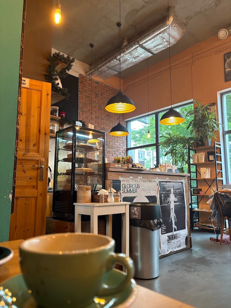 Interior of No i Co, specialty coffee shop in Warsaw