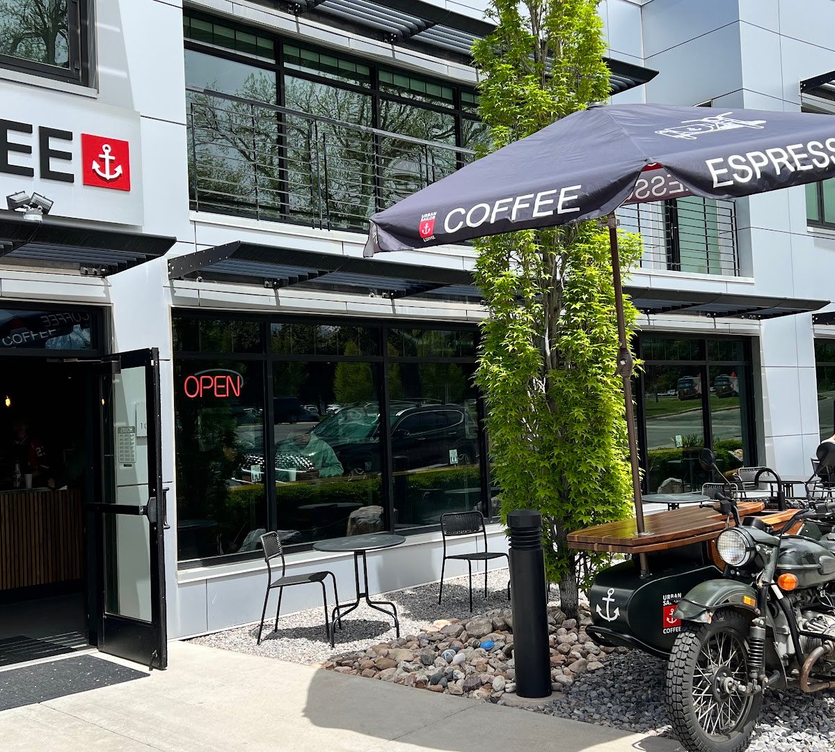 Storefront of URBAN SAILOR COFFEE, specialty coffee shop in Salt Lake City