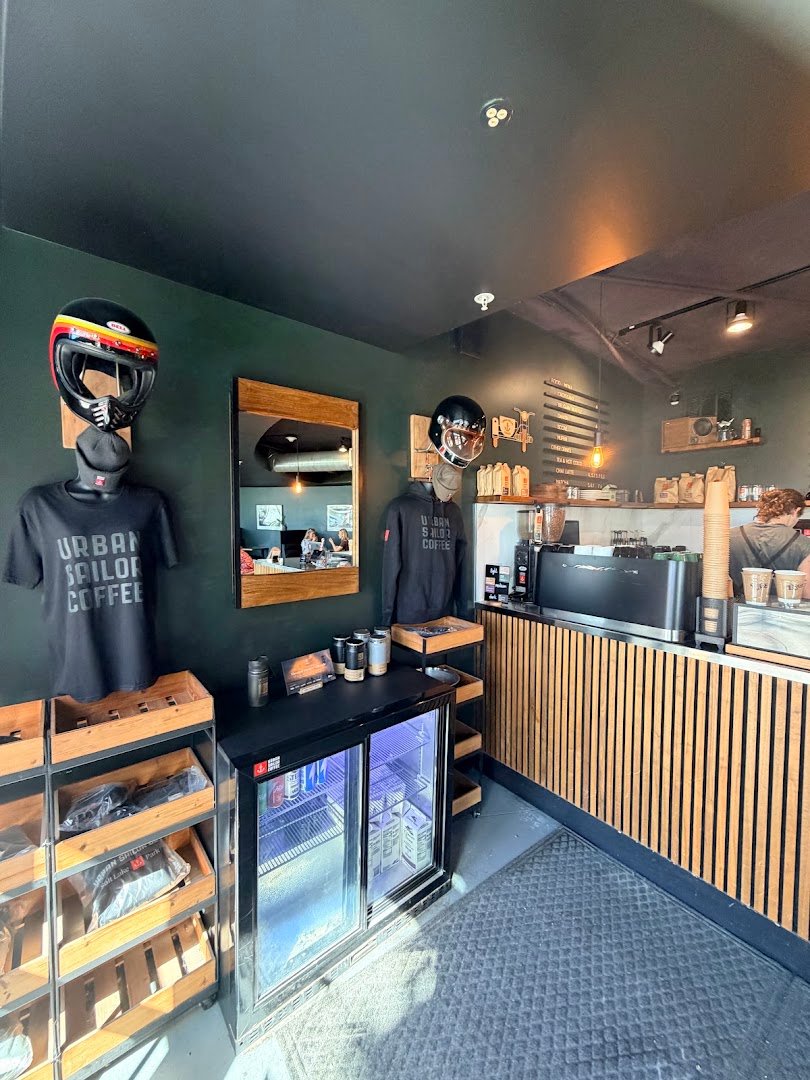 Interior of URBAN SAILOR COFFEE, specialty coffee shop in Salt Lake City
