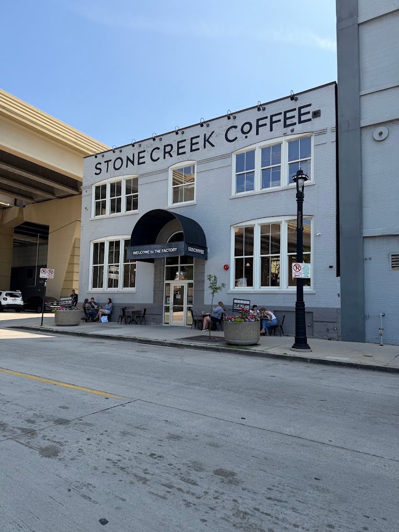Storefront of Stone Creek Coffee - Factory Café, specialty coffee shop in Milwaukee
